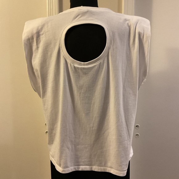 💜 Future Collective Kahlana Barfield Brown Sleeveless Cut-Out Back Knit T-Shirt - Picture 10 of 10